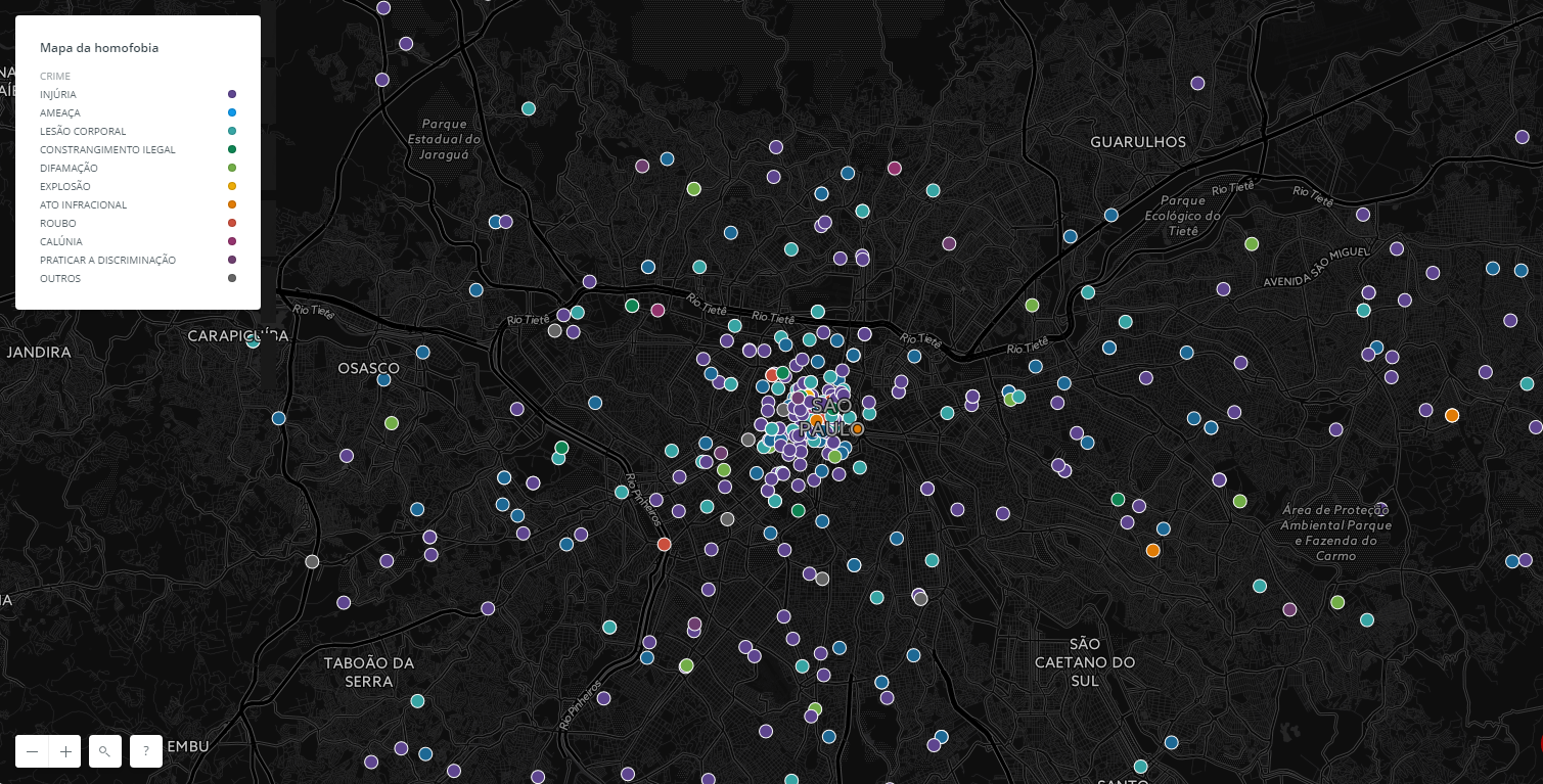 Mapa da homofobia em São Paulo